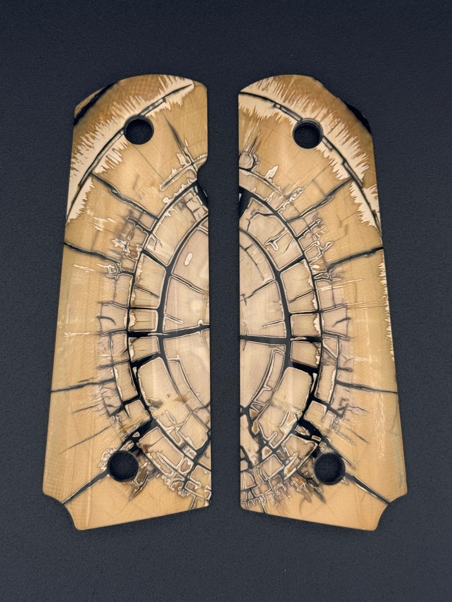 1911 MAMMOTH TUSK IVORY CROSSCUT-ZR SERIES BACKING