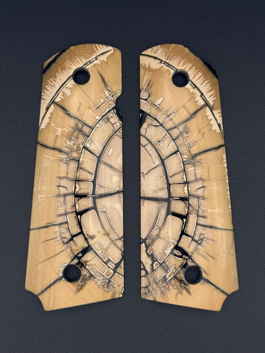 1911 MAMMOTH TUSK IVORY CROSSCUT-ZR SERIES BACKING